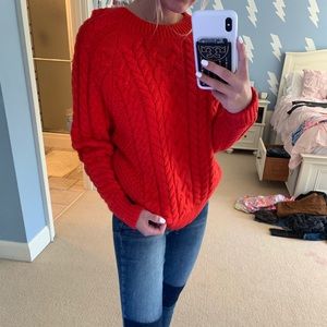Red knit sweater